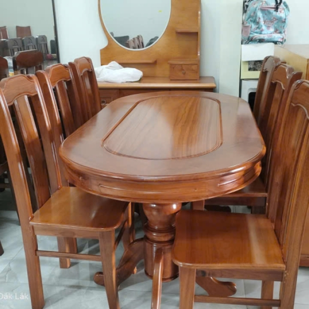 Bàn ăn gỗ căm xe 6 ghế